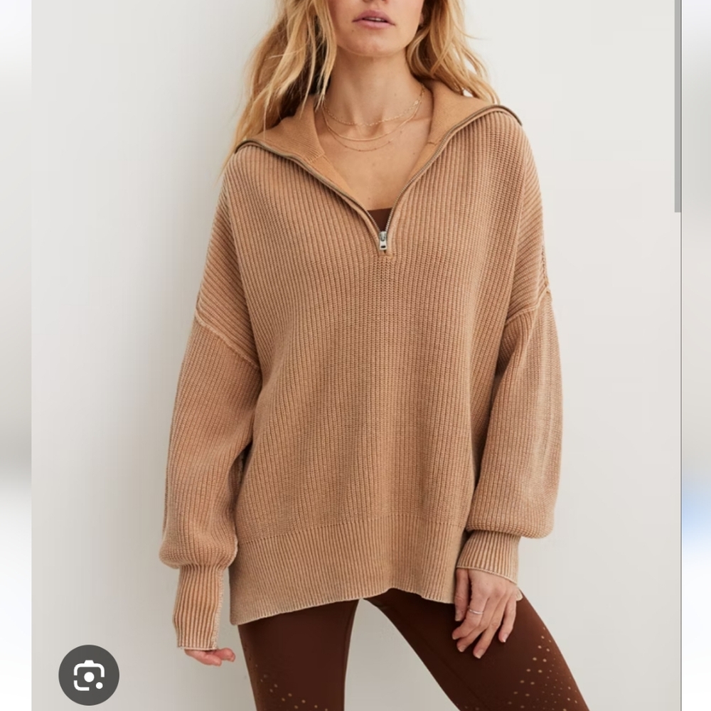 Aerie's Cozy Camel Oversized Sweater